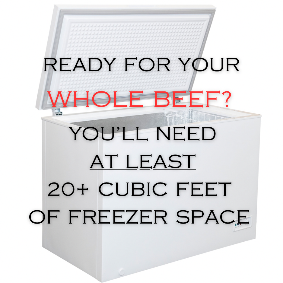 1 WHOLE BEEF-custom processed freezer beef-Florida Grass Fed & Pasture Raised