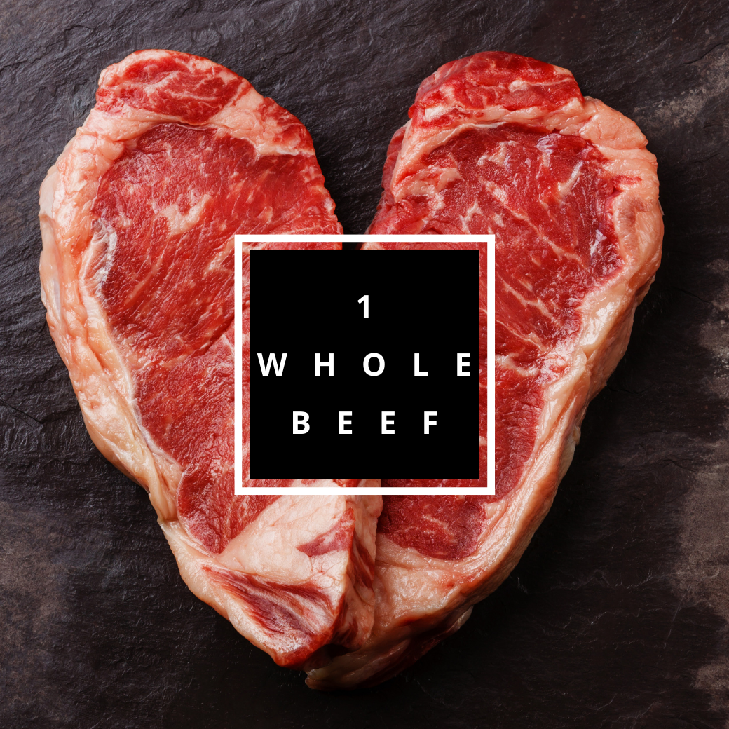 1 WHOLE BEEF-custom processed freezer beef-Florida Grass Fed & Pasture Raised